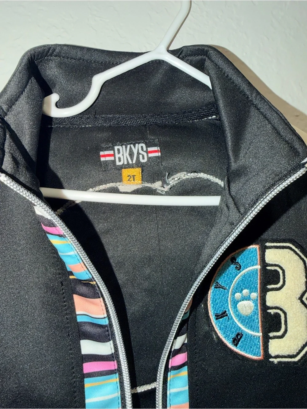 BKYS Boys 3-Piece Tracksuit Set Black Teddy Bear Jacket Pants Shirt 2T NWT